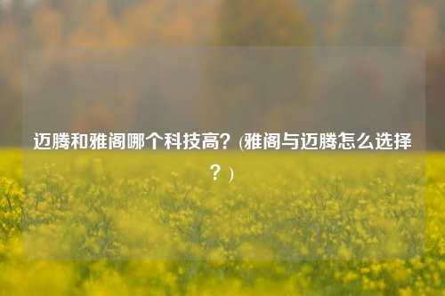 迈腾和雅阁哪个科技高？(雅阁与迈腾怎么选择？)